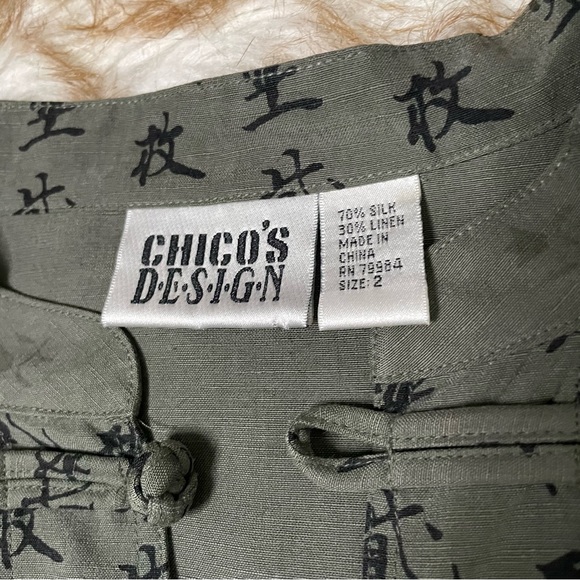 Chico’s Design silk Mandarin blouse - Picture 6 of 9